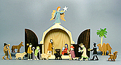 wooden nativity set